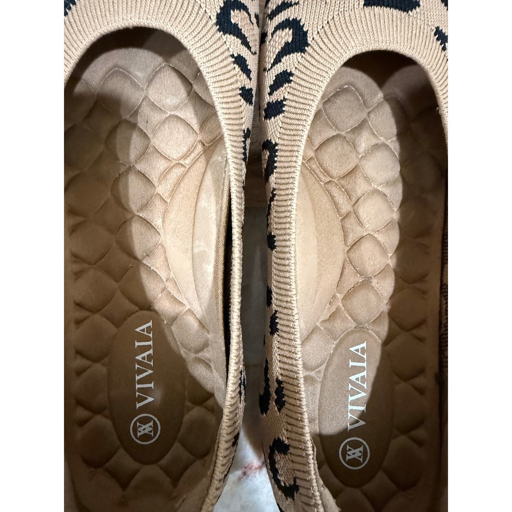 VIVAIA Claire Dark Leopard Knit Round Toe Ballet Flats Size 37 US 6.5 - Picture 10 of 10